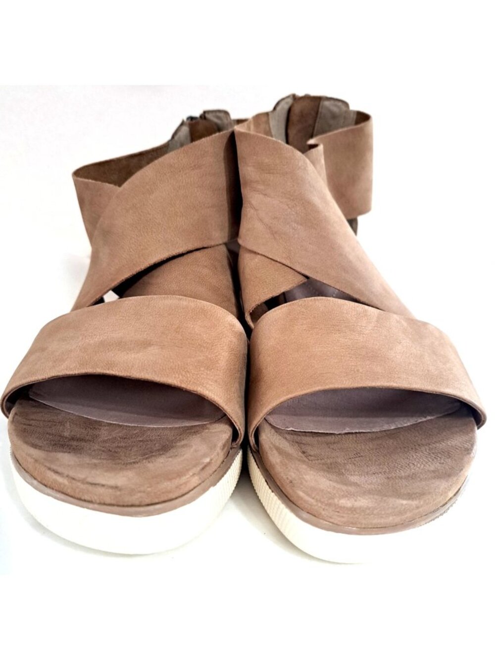 Eileen Fisher Women's 7 Tan Sport Tumbled Leather Sneaker Sandal Molded Footbed